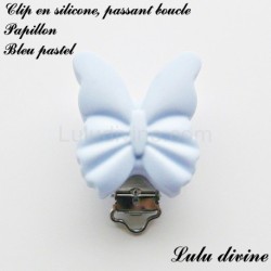 Pince / Clip en silicone, attache tétine, passant, Papillon