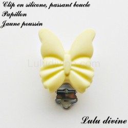 Pince / Clip en silicone, attache tétine, passant, Papillon