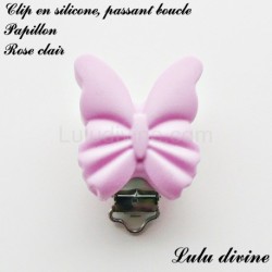 Pince / Clip en silicone, attache tétine, passant, Papillon