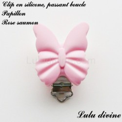 Pince / Clip en silicone, attache tétine, passant, Papillon