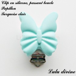 Pince / Clip en silicone, attache tétine, passant, Papillon 2