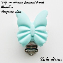 Pince / Clip en silicone, attache tétine, passant, Papillon