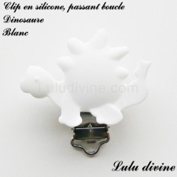 Pince / Clip en silicone, attache tétine, passant, Dinosaure