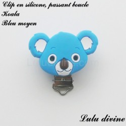 Pince / Clip en silicone, attache tétine, passant, Koala