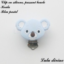 Pince / Clip en silicone, attache tétine, passant, Koala