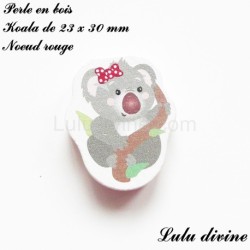 Perle en bois de 23 x 30 mm, Perle plate Koala