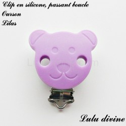 Pince / Clip en silicone, attache tétine, passant, Ourson 2