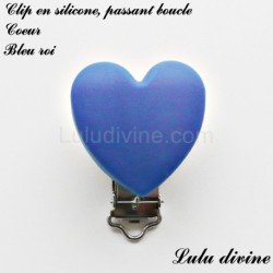 Pince / Clip en silicone, attache tétine, passant, Coeur