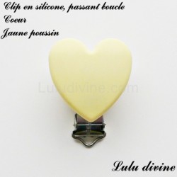 Pince / Clip en silicone, attache tétine, passant, Coeur