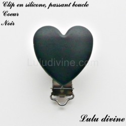 Pince / Clip en silicone, attache tétine, passant, Coeur