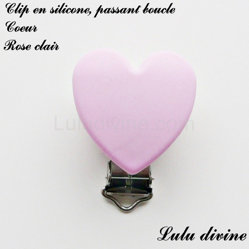 Clip attache tétine bois - rose clair - Ma Petite Mercerie
