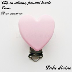 Pince / Clip en silicone, attache tétine, passant, Coeur 2