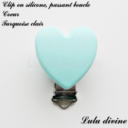 Pince / Clip en silicone, attache tétine, passant, Coeur