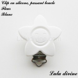 Pince / Clip en silicone, attache tétine, passant, Fleur