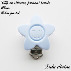 Pince / Clip en silicone, attache tétine, passant, Fleur