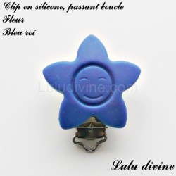 Pince / Clip en silicone, attache tétine, passant, Fleur