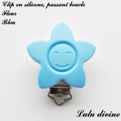 Pince / Clip en silicone, attache tétine, passant, Fleur