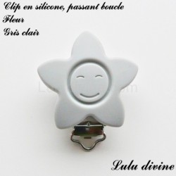 Pince / Clip en silicone, attache tétine, passant, Fleur