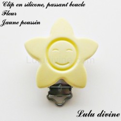 Pince / Clip en silicone, attache tétine, passant, Fleur