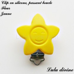 Pince / Clip en silicone, attache tétine, passant, Fleur