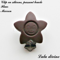 Pince / Clip en silicone, attache tétine, passant, Fleur