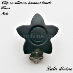 Pince / Clip en silicone, attache tétine, passant, Fleur