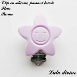 Pince / Clip en silicone, attache tétine, passant, Fleur