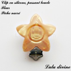 Pince / Clip en silicone, attache tétine, passant, Fleur