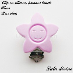Pince / Clip en silicone, attache tétine, passant, Fleur