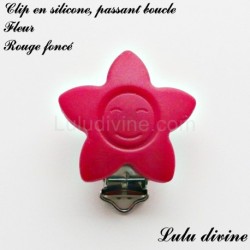 Pince / Clip en silicone, attache tétine, passant, Fleur
