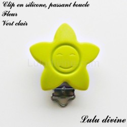 Pince / Clip en silicone, attache tétine, passant, Fleur