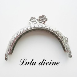 Fermoir claps demi cercle mini porte monnaie 8.5 cm métal argenté 2