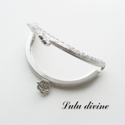 Fermoir claps demi cercle mini porte monnaie 8.5 cm métal argenté