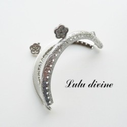 Fermoir claps demi cercle mini porte monnaie 8.5 cm métal argenté