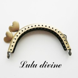 Fermoir claps demi cercle mini porte monnaie 8.6 cm métal bronze 2