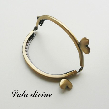 Fermoir claps demi cercle mini porte monnaie 8.6 cm métal bronze