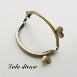 Fermoir claps demi cercle mini porte monnaie 8.6 cm métal bronze