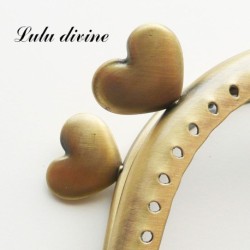 Fermoir claps demi cercle mini porte monnaie 8.6 cm métal bronze