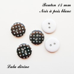 Bouton Rond 15 mm à pois blanc 2