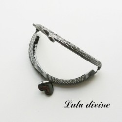 Fermoir claps Coeur demi cercle porte monnaie de 9 cm métal Noir