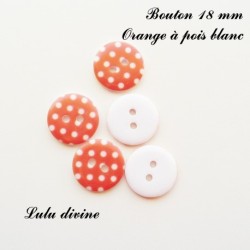 Bouton Rond 18 mm à pois blanc