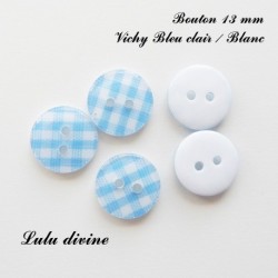 Bouton Rond 13 mm vichy