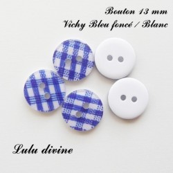 Bouton Rond 13 mm vichy