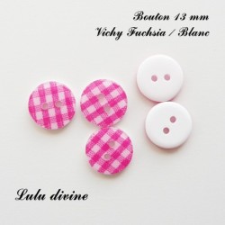 Bouton Rond 13 mm vichy