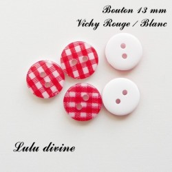 Bouton Rond 13 mm vichy