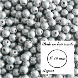 Perle en bois ronde Ø 10 mm
