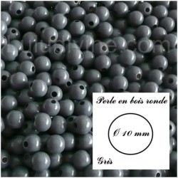 Perle en bois ronde Ø 10 mm