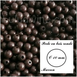 Perle en bois ronde Ø 10 mm