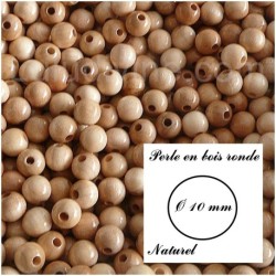 Perle en bois ronde Ø 10 mm