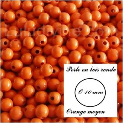 Perle en bois ronde Ø 10 mm